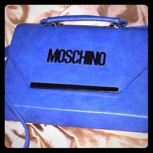 Royal Blue Top Flap Moschino Shoulder Bag